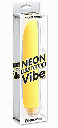 Жёлтый водонепроницаемый вибратор Pipedream Neon Luv Touch Vibe PD1140-18 (17 см)