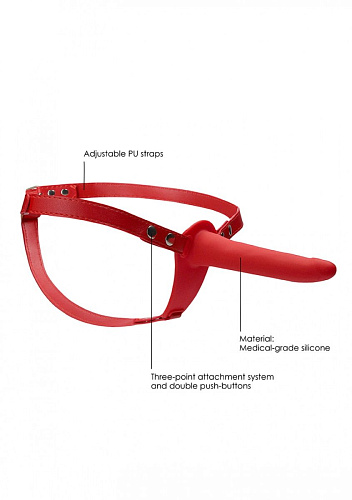 Красный страпон на ремешках Shots Media BV Adjustable OU464RED (15,5 см)