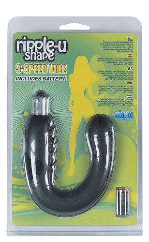 Чёрный вибромассажёр G-точки Seven Creations RIPPLE-U SHAPE 14-153-BLK BCD