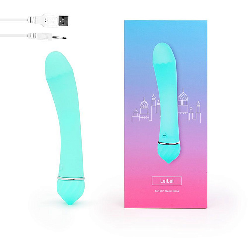 Бирюзовый изогнутый вибратор с 11 режимами вибрации A-LOVING 2038-7 (15 см)