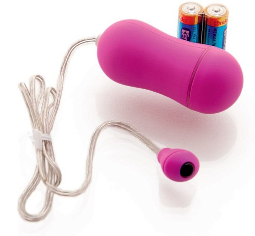 Фиолетовое виброяйцо с выносным пультом-кнопкой Sexus Funny Five 931005-4 (6,5 см)