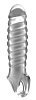 Прозрачная ребристая насадка Shots Media BV Stretchy Penis Extension No.32 SON032TRA