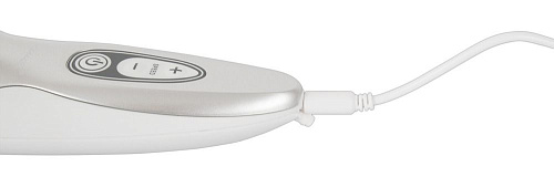 Бело-серебристый бесконтактный стимулятор клитора Womanizer Pro40 0587451