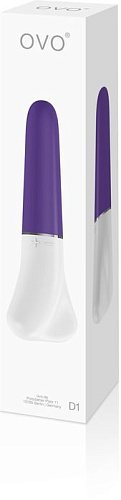 Фиолетово-белый вибратор с загруглённым кончиком OVO D1 WHITE/PURPLE (16 см)