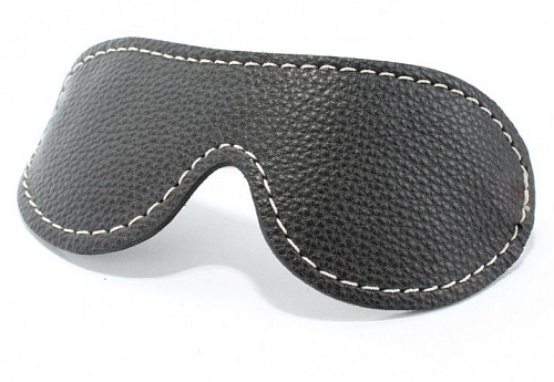 Чёрная кожаная маска на глаза БДСМ арсенал 58007