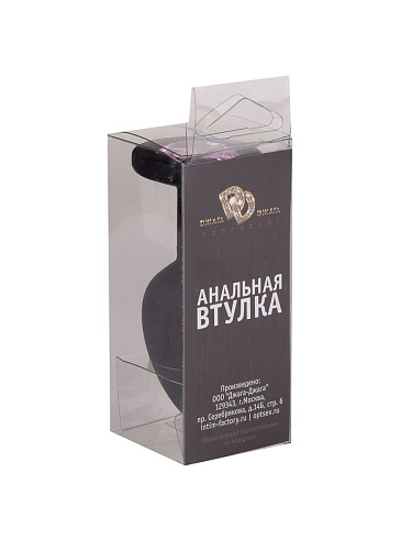 Чёрная анальная втулка с розовым кристаллом Сумерки богов 518-06 pink-DD (7,3 см)