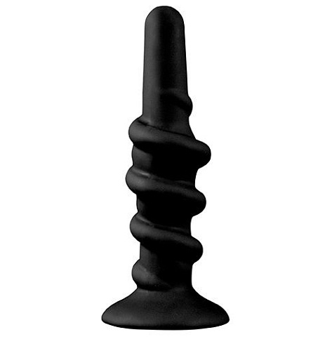 Чёрная анальная пробка со спиралью NMC SHOVE UP 6INCH SILICONE BUTTPLUG BLACK 111708 (15,2 см)