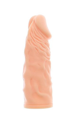 Телесная реалистичная насадка на пенис Dream Toys SUPER STRETCH EXTENDER 5.5INCH 21688 (14 см)