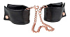 Чёрные мягкие наручи с цепью California Exotic Novelties Entice French Cuffs SE-2720-50-3