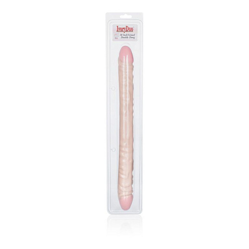 Двухголовый рельефный фаллоимитатор телесного цвета California Exotic Novelties Veined Double Dongs 18 SE-0196-01-2 (45 см)