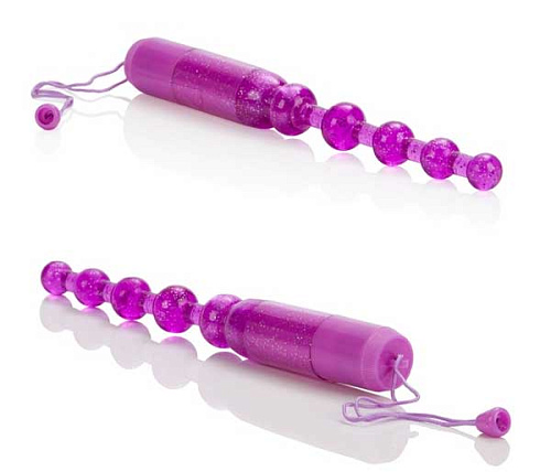 Фиолетовая анальная цепочка California Exotic Novelties Waterproof Vibrating Pleasure Beads SE-1329-14-2