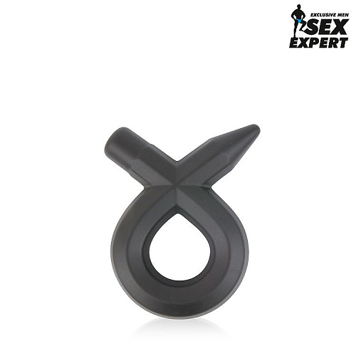 Чёрное силиконовое эрекционное кольцо Bior toys Sex Expert SEM-55150