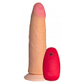 Телесный реалистичный вибратор с пультом Сумерки богов №68 3204-68 BX DD (18 см)