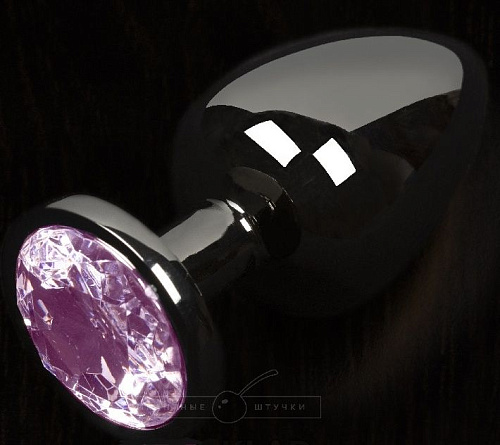 Графитовая анальная пробка с розовым кристаллом Пикантные штучки DPBP041SP (6 см)