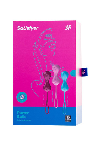 Набор из трёх двойных разноцветных вагинальных шариков Satisfyer Balls J01511