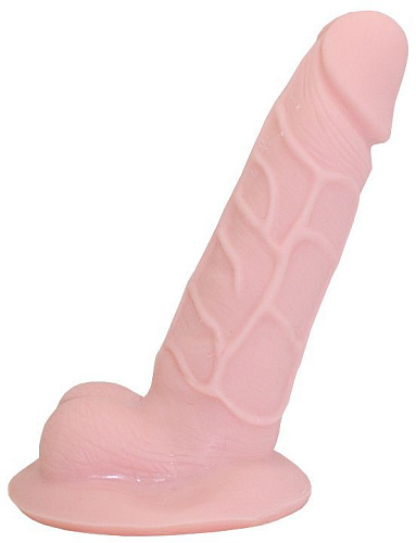 Телесный фаллоимитатор на присоске с мошонкой Eroticon Macho 30041 (18 см)