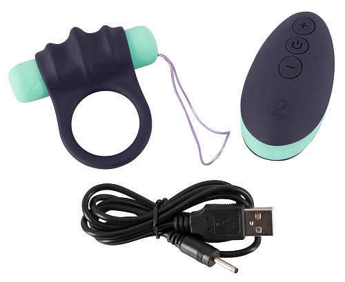 Темно-фиолетовое эрекционное кольцо с вибропулей и пультом ДУ Orion 05952760000