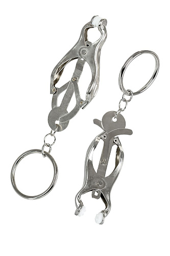 Серебристые зажимы для сосков ToyFa Theatre 705003