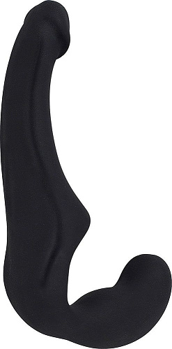 Чёрный безремневой страпон из нежного силикона Fun Factory Share 24408