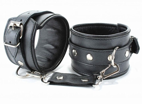 Поножи из гладкой кожи БДСМ арсенал 63004ars
