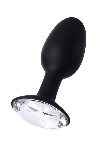 Чёрная анальная пробка с кристаллом в основании Seven Creations F0142B10PGAC (10,5 см)