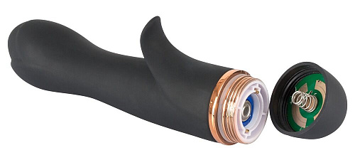 Чёрный вибратор-тюльпан с клиторальным лепестком Orion Bendy Tulip 0592196 (16,4 см)