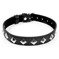 Чёрный ошейник с серебристыми ромбиками Bior toys NTB-80555