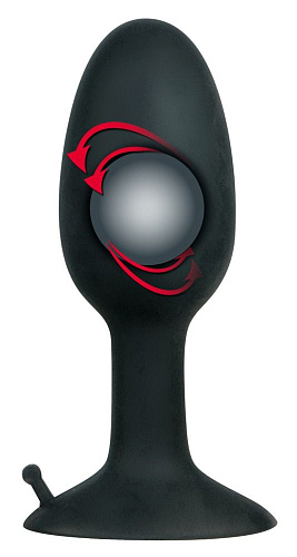 Полая анальная пробка с шариком в чёрном цвете Orion Small Silicone Plug 05072020000 (8 см)