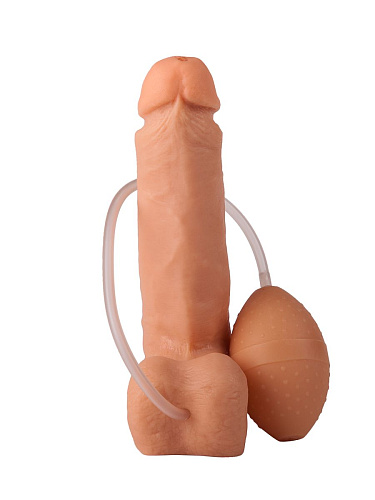 Телесный фаллоимитатор-реалистик с грушей LOVETOY (А-Полимер) 181500 (19 см)