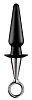 Чёрный анальный плаг с серебристой рукояткой Dream Toys ANAL PLUG WITH PLATED HANDLE 21607