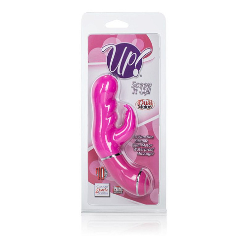 Розовывй вибромассажер с клиторальным отростком California Exotic Novelties Up! Scoop it Up! SE-0731-65-2 (17,8 см)