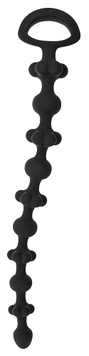 Чёрная анальная цепочка Shots Media BV Flower Chain SHT133BLK (26,5 см)