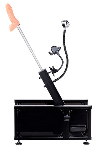 Чёрная секс-машина с фаллической насадкой телесного цвета MyWorld - DIVA Motion 913543