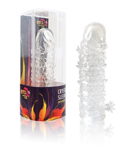 Закрытая прозрачная рельефная насадка Bior toys Crystal sleeve EE-10103 (13 см)