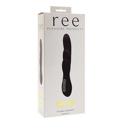 Чёрный перезаряжаемый вибромассажёр Ree PALLAS SILICONE RECHARGEABLE VIBE 350087 (20 см)
