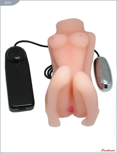 Мастурбатор телесного цвета «Женское тело» с вибрацией Eroticon 30203