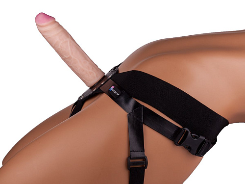 Чёрный пояс-трусики с двумя насадками LOVETOY (А-Полимер) Экзотик-Linda 981000 (15,5 и 10,5 см)