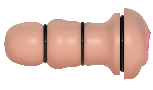 Мастурбатор-вагина телесного цвета с силиконовыми кольцами Pipedream Fill My Tight Pussy RD402