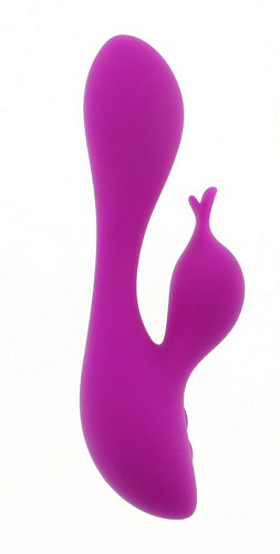 Филетовый вибратор с клиторальным стимулятором-уточкой JOJO Duck (12 см)