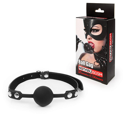 Чёрный кляп-шарик с регулируемым ремешком Bior toys NTB-80536