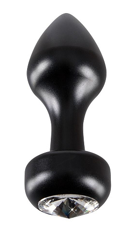 Анальная втулка чёрного цвета Orion Diamond Plug M 0509523 (8 см)