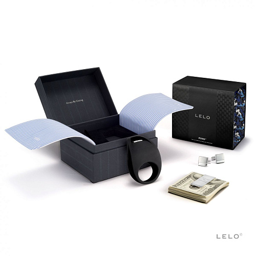 Чёрное эрекционное виброкольцо Lelo Pino Black LEL0797