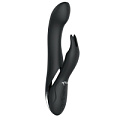 Чёрный вибратор-кролик Tonga NAGHI NO.33 RECHARGEABLE DUO VIBRATOR 530033 (23 см)