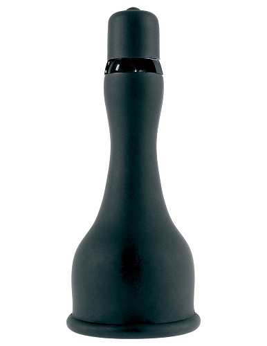 Чёрный вибростимулятор для головки члена с сосущим эффектом Pipedream Vibrating Silicone Head-Master PD2115-23