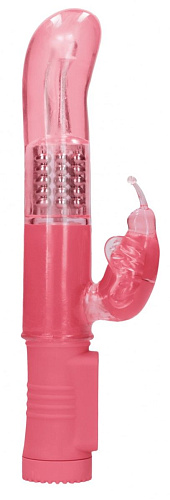 Розовый вибратор-кролик Shots Media BV Rotating Butterfly SHTO003PNK (22,8 см)