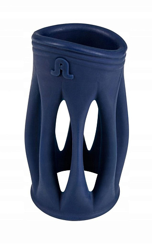 Синяя ребристая насадка на пенис Adrien Lastic Maximum L 30675