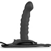 Чёрный страпон EDC Wholesale Silicone Bended Strap-on ET555BLK (14,5 см)