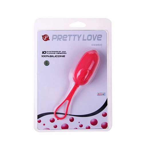 Розовое виброяйцо с петлей Baile BI-014270 (13,8 см)