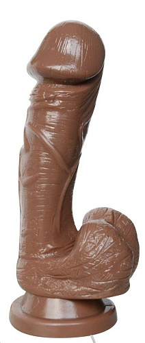 Коричневый реалистичный вибратор Howells Big Glans Dong 84008brown (17,8 см)