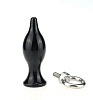 Чёрная металлическая анальная пробка с кольцом 4sexdreaM 47418 (7 см)